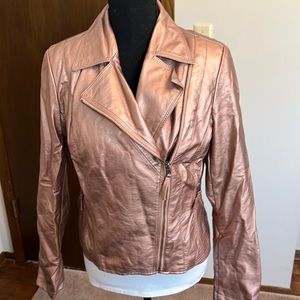 INC Champagne Non Leather Jacket Size S